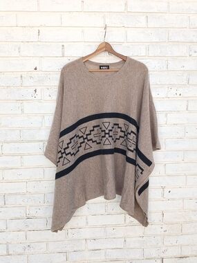Beryll Cashmere Poncho Sweater Pullover Aztec